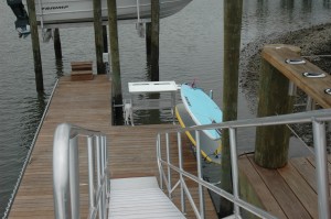 aluminum gangway and offset fish cleaning station 